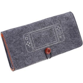 Resim Nintendo Switch İçin Taşınabilir Yumuşak Keçe Çanta Depolama Koruyucu Çanta Koyu Gri 