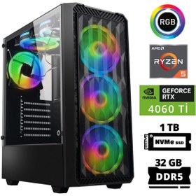 Resim XASER Delux X74 Ryzen 5 7600 32gb Ddr5 Ram 1tb M.2 Nvme Ssd 8gb Rtx4060ti Masaüstü Oyuncu Bilgisayarı 
