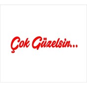 Resim SEÇ Çok Güzelsin Sticker Makyaj Aynası Sticker (8cmX2cm) 