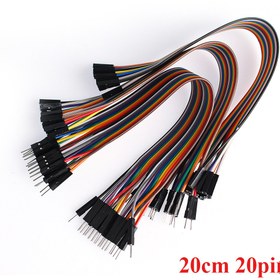 Resim Dupont Jumper Kablo Seti 20-Pin, 20cm - Erkek-Erkek, Dişi-Erkek, Dişi-Dişi Kablo Seti Arduino DIY Projeleri için, Breadboard ve Prototipleme için Bağlantı Kabloları, Pil Yok, Oda Elektrik Tesisatı, ≤36V Çalışma Voltajı, Karışık Paket 