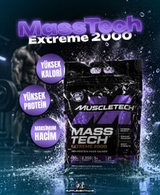 Resim MuscleTech Masstech Extreme 2000 High Protein Food For Weight Mass Gainer 5,44 Kg 