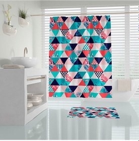 Resim Beyaz Dijital Baskılı Polyester Kumaş Banyo Perdesi 180x200cm Ask Çok Renkli 