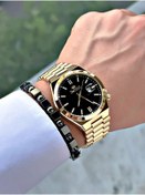 Resim Bentini Takvimli Erkek Kol Saati – Çelik Kordon, 3 ATM Su Geçirmez, 2 Yıl Garantili, Hediye Bileklik 