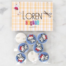 Resim Loren Crafts 8'li Kedi Düğme - 1068 