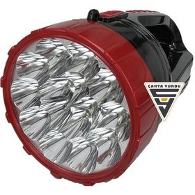 Resim Power 21 Led 3w Kamp Avcı Balıkçı Şarjlı El Feneri Işıldak Siyah 