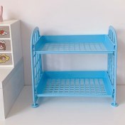 Resim Xuweiwei Mavi Katlanır Çift Katlı Masa Düzenleyici - Pastel Ofis Ve Ev Depolama Mavi 