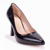 Resim DZA07-388451 Siyah Rugan Stiletto Topuklu Kadın Ayakkabı 