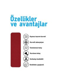 Resim Halifleks Yapışkan Tabanlı Merdiven Basamak Paspası Rip Halı Kaymaz Tabanlı - Bordo Null 