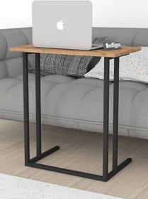 Resim Bofigo Metal Ayaklı Laptop Sehpası Kahvaltı Masası Çalışma Sehpası Stabil Çam 