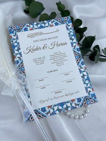 Resim Desenli Dini Nikah Belgesi 