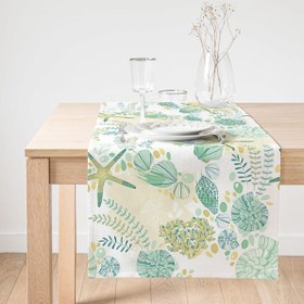 Resim Beyaz Zemin Üzerinde Deniz Yıldızı Desenli Dijital Baskılı Özel Tasarım Süet Runner 