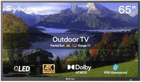 Resim SYLVOX 4K 65 inç dış mekan televizyon 2000nits IP55 su geçirmez, HDR10, Smart Google TV, Dolby Atmos, Chromcast, Google Assistant, Triple Tuner Pool Pro 2.0 