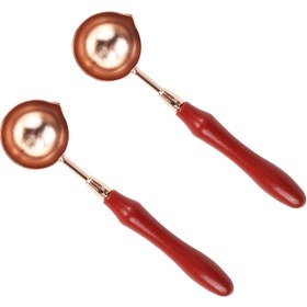 Resim 2 adet Balmumu Mührü Kaşığı Mühürleme Kaşığı, Diğer Malzemeden Yapılmış, Güç Olmadan Kullanılır, Ahşap Balmumu Mühürleme Damgası ile, Balmumu Mühürleme için, Düğün Davetleri için 
