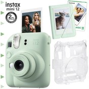 Resim Fujifilm Instax Mini 12 Fotoğraf Makinesi + 10'lu Film + Mini Albüm + Şeffaf Kılıf Seti Yeşil 