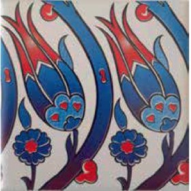 Resim Kütahya Çini Sanayi 10X10 cm Çini Desenli Çini Seramik Karo 