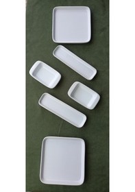 Resim Tabak Kahvaltı Agora 14x8x3 Seramik 6 Lı Beyaz 