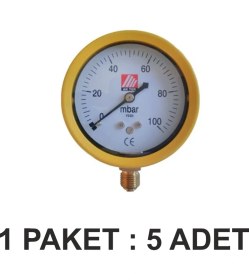 Resim Ak Tek Manometre 0-1 Bar Yüksek Basınç Paket 5 Li 