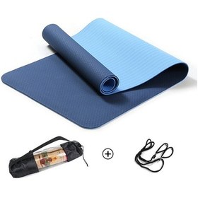 Resim Pilates & Yoga Minderi, Çift Renkli Mat Mavi 