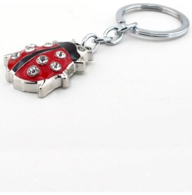 Resim Ennea Art Metal Uğurböceği Anahtarlık / Araba Dikiz Ayna Süsü Hediyelik Aksesuar 