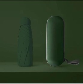 Resim Bosile Özel Kılıflı Yeşil Renk Şemsiye Kapsül Şemsiye 