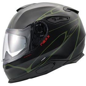 Resim Nexx Y.100 B-side Kapalı Motosiklet Kaskı Siyah - Yeşil 
