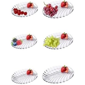 Resim 6 Lı Oval Desenli Cam Kase Sunum Seti Şık Ve Dayanıklı Çerezlik, Tatlı Kasesi, Meze Ve İkramlık Sunum Tabakları 