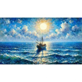 Resim Venspor Empresyonist Gemi ve Deniz Manzarası Temalı Arkaplan Profesyonel Fotoğrafçılık Için 200 x 150 cm Duvar Örtüsü Fon 