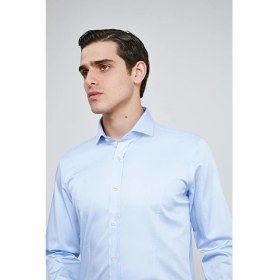 Resim D'S Damat Ds Damat Slim Fit Mavi Düz Gömlek 4HE02DY05067M 