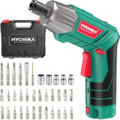 Resim Tornavida, 6n·m Maks. Tork Hychıka 2000MAH 3,6V Li-Ion Pil, 36 Aksesuar Parçalı, LED Işık ve El Feneri, Cırcır Anahtarı, USB Kablosu ve Saklama Kutusu ile 