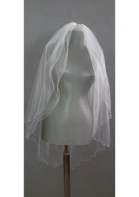 Resim Suzanna Moda Hayal Tül Sade Kenarları Misinalı Çift Kat 1 Mt Boy Çift Kat Gelin Duvağı Krem 