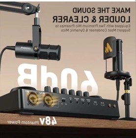 Resim Çift Xlr Girişli Podcast Mikseri İle Ses Kaydınızı Yönetim 
