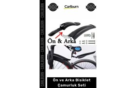 Resim Carlburn #bisiklet Siyah Esnek Plastik Ğ Şehir Yol Bisikleti Jant Uyumlu Ön Arka Bisiklet Çamurluk Seti 