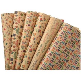 Resim 6 Parça Hediyeler Ambalaj Kağıtları Tatil Hediye Paketi Craft Kağıt İçin Rulo Ambalaj 