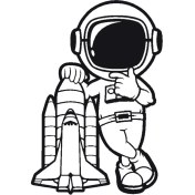 Resim Astronot Temalı (Oto-Motor-Laptop-Duvar-Dekor) 30 x 45 cm 