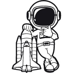 Resim Astronot Temalı (Oto-Motor-Laptop-Duvar-Dekor) 30 x 45 cm 