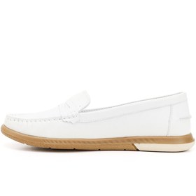 Resim GÖNDERİ(R) Kadın Beyaz Rok Hakiki Deri Comfort Loafer 