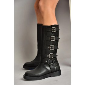 Resim Fox Shoes T973570209 Siyah Kalın Tabanlı Kadın Çizme 