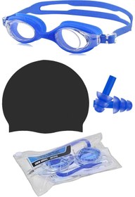 Resim Ultio Spor Yüzücü Gözlük Seti + Kulak Tıkacı + Lateks Bone Ve Özel Lüx Çantası Slikon Gözlük 