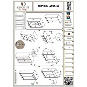 Resim Kenzlife Gardırop Sürgülü Kapaklı Kapılı Karanfil090 Gri Aynalı Gardolap Dolap 