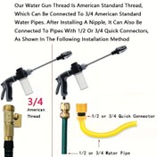 Resim Dayanıklı Saf Bakır Yüksek Basınçlı Araba Yıkama Su Tabancası - Ev, Bahçe ve Araç Temizliği için 3/4" & 1/2" Bağlantılar, Pil Gerektirmez, Metal Yapı, Ergonomik Tasarım, Sağlam Yapı, Dış Mekan Bakım Aracı 