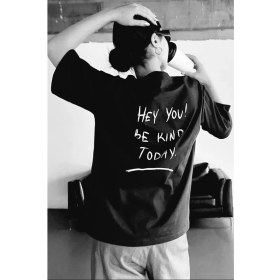 Resim Nemere Baskılı Oversize T-Shirt - Siyah 
