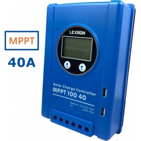 Resim 40A Amper Mppt Solar Şarj Kontrol Cihazı Güneş Paneli 40 Amper 12/24 Volt Mppt Regülatör Mavi Kasa Lexron 