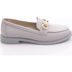 Resim Dgn 6007 Kadin Loafer Ayakkabi Gümüş Gri 