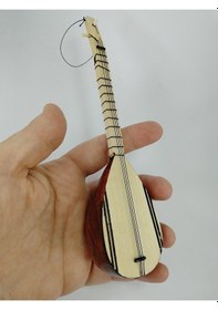 Resim Dekoratif Ahşap Bağlama El Yapımı Minyatür Duvar Dekoru 