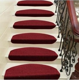 Resim Bordo Bukle Kendinden Yapışkanlı Merdiven Basamak Paspası/halısı 