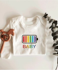 Resim İmaj Tuğbababy Baby Battery Uzun Kol Çıtçıtlı Organik Bebek Body Beyaz 