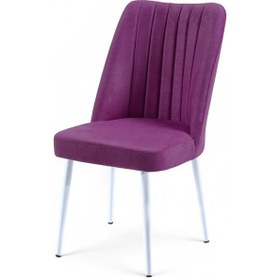 Resim Vento Sandalye - Jerika Mor - Metal Beyaz Ayak 