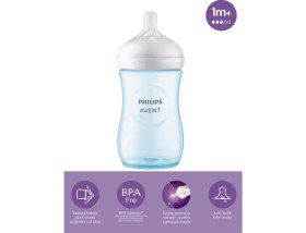 Resim Uravas Store Mey Ithalat® Doğal Tepkili Natural Response Pp Biberon 260 ml 1+ Ay Mavi 