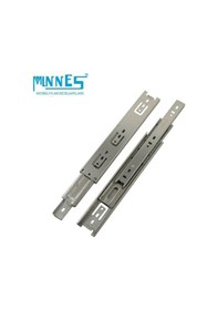 Resim Minnes 40 cm Tam Açılım Teleskopik Mobilya Çekmece Rayı 43 Mm Gri 