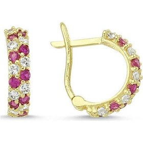 Resim Sembolgold Altın Çocuk Küpe 14 Ayar J Model Taşlı Sg42-70013 